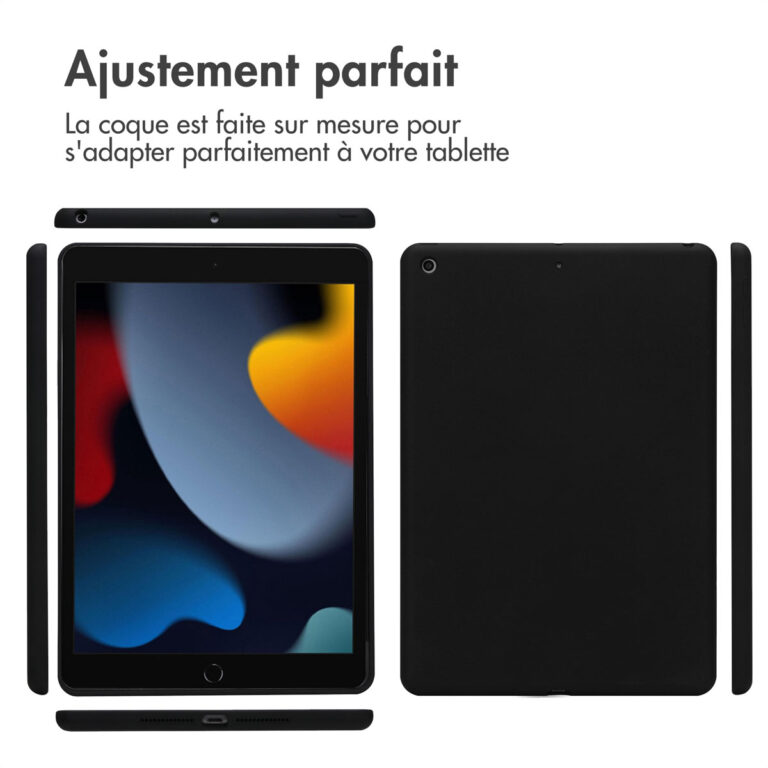 Accezz Liquid Silicone Backcover Apple iPad 9 (2021) 10.2 inch / iPad 8 (2020) 10.2 inch / iPad 7 (2019) 10.2 inch - Zwart - Afbeelding 8