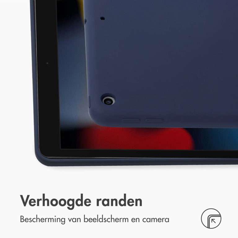 Accezz Liquid Silicone Backcover Apple iPad 9 (2021) 10.2 inch / iPad 8 (2020) 10.2 inch / iPad 7 (2019) 10.2 inch - Donkerblauw - Afbeelding 7