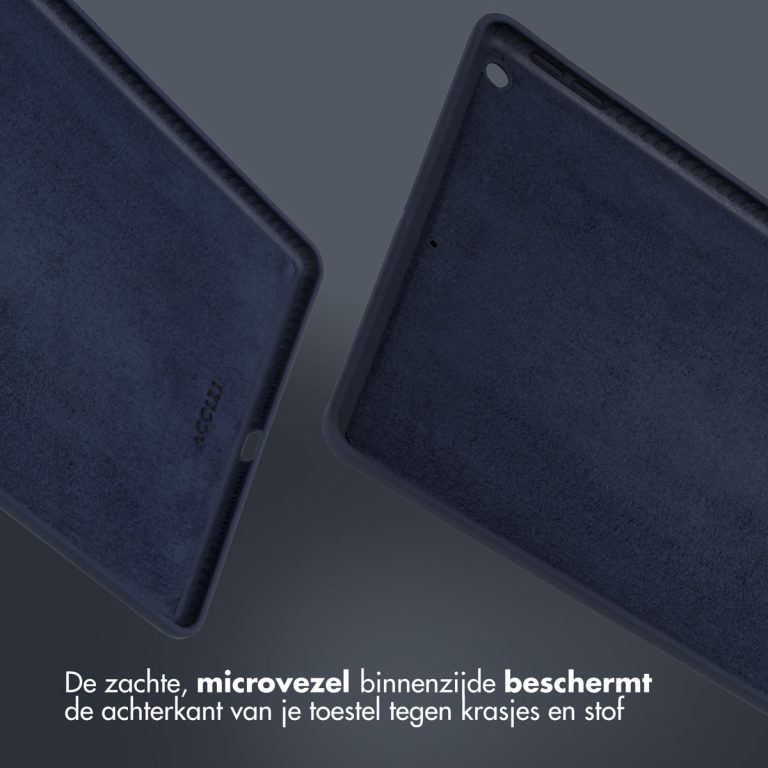 Accezz Liquid Silicone Backcover Apple iPad 9 (2021) 10.2 inch / iPad 8 (2020) 10.2 inch / iPad 7 (2019) 10.2 inch - Donkerblauw - Afbeelding 6