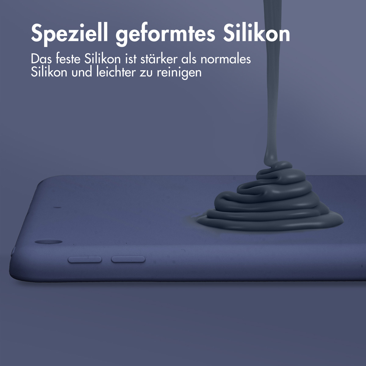 Accezz Liquid Silicone Backcover Apple iPad 9 (2021) 10.2 inch / iPad 8 (2020) 10.2 inch / iPad 7 (2019) 10.2 inch - Donkerblauw - Afbeelding 4