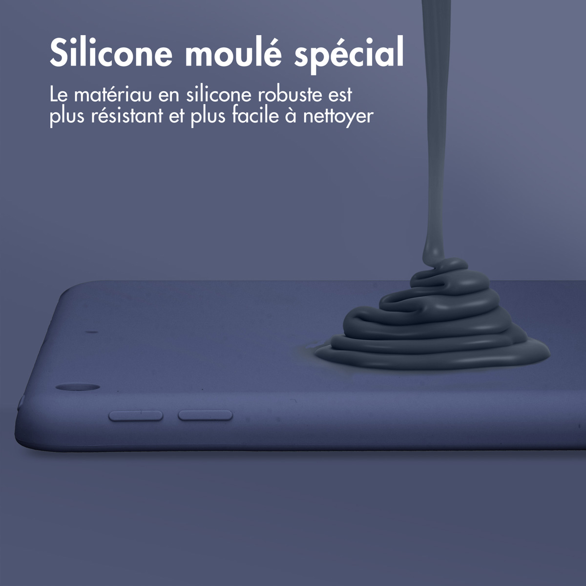 Accezz Liquid Silicone Backcover Apple iPad 9 (2021) 10.2 inch / iPad 8 (2020) 10.2 inch / iPad 7 (2019) 10.2 inch - Donkerblauw - Afbeelding 5