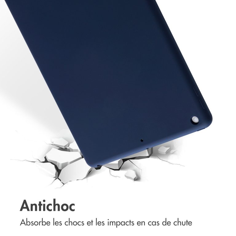 Accezz Liquid Silicone Backcover Apple iPad 9 (2021) 10.2 inch / iPad 8 (2020) 10.2 inch / iPad 7 (2019) 10.2 inch - Donkerblauw - Afbeelding 10