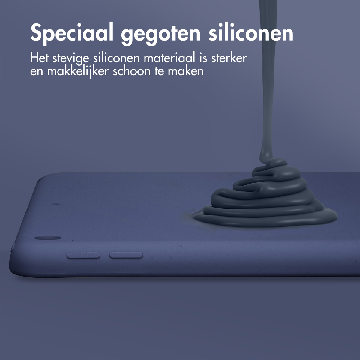Accezz Liquid Silicone Backcover Apple iPad 9 (2021) 10.2 inch / iPad 8 (2020) 10.2 inch / iPad 7 (2019) 10.2 inch - Donkerblauw - Afbeelding 6
