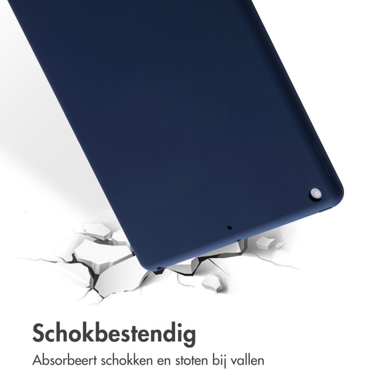 Accezz Liquid Silicone Backcover Apple iPad 9 (2021) 10.2 inch / iPad 8 (2020) 10.2 inch / iPad 7 (2019) 10.2 inch - Donkerblauw - Afbeelding 5