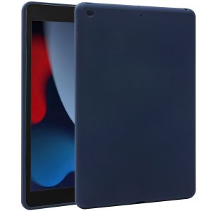 Accezz Liquid Silicone Backcover Apple iPad 9 (2021) 10.2 inch / iPad 8 (2020) 10.2 inch / iPad 7 (2019) 10.2 inch - Donkerblauw