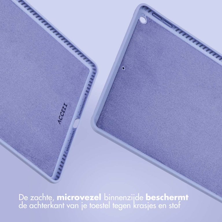 Accezz Liquid Silicone Backcover Apple iPad 9 (2021) 10.2 inch / iPad 8 (2020) 10.2 inch / iPad 7 (2019) 10.2 inch - Lila - Afbeelding 6