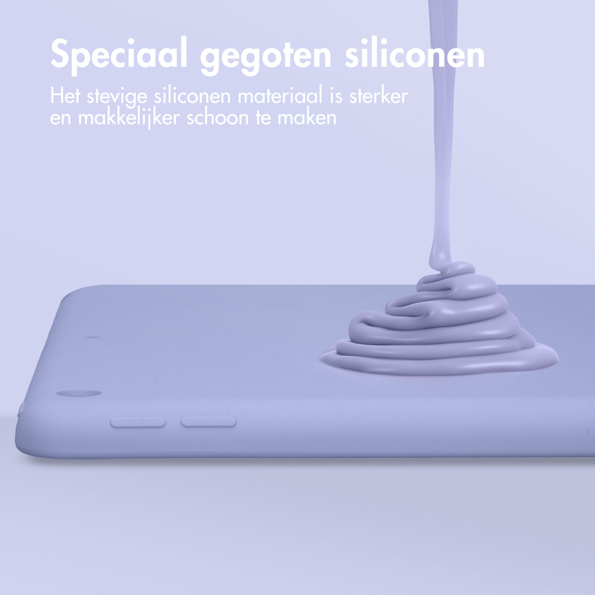 Accezz Liquid Silicone Backcover Apple iPad 9 (2021) 10.2 inch / iPad 8 (2020) 10.2 inch / iPad 7 (2019) 10.2 inch - Lila - Afbeelding 6