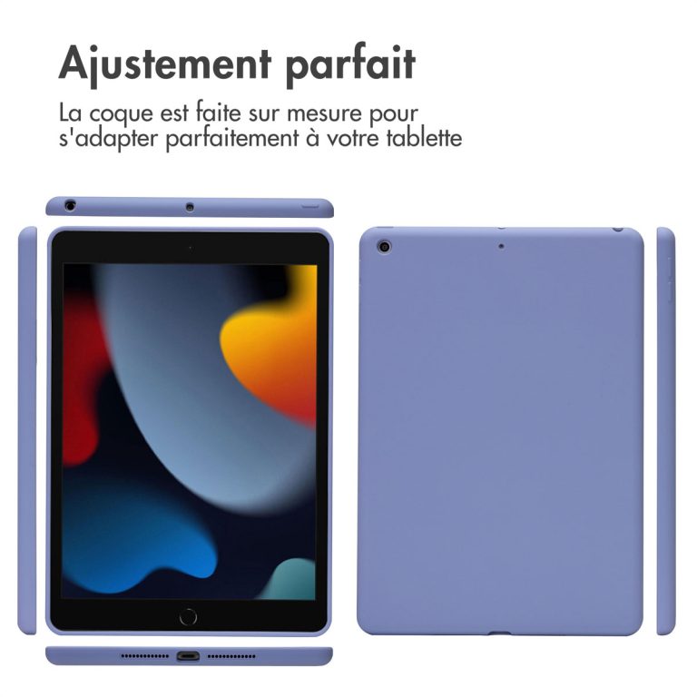 Accezz Liquid Silicone Backcover Apple iPad 9 (2021) 10.2 inch / iPad 8 (2020) 10.2 inch / iPad 7 (2019) 10.2 inch - Lila - Afbeelding 9