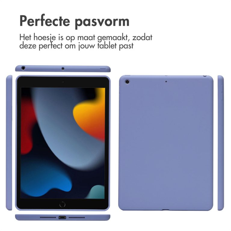 Accezz Liquid Silicone Backcover Apple iPad 9 (2021) 10.2 inch / iPad 8 (2020) 10.2 inch / iPad 7 (2019) 10.2 inch - Lila - Afbeelding 3