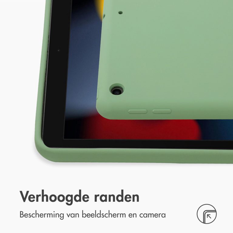 Accezz Liquid Silicone Backcover Apple iPad 9 (2021) 10.2 inch / iPad 8 (2020) 10.2 inch / iPad 7 (2019) 10.2 inch - Lichtgroen - Afbeelding 7