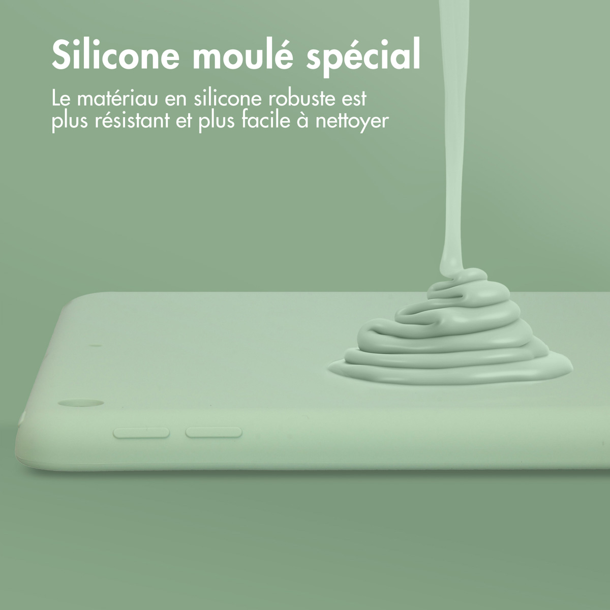 Accezz Liquid Silicone Backcover Apple iPad 9 (2021) 10.2 inch / iPad 8 (2020) 10.2 inch / iPad 7 (2019) 10.2 inch - Lichtgroen - Afbeelding 4