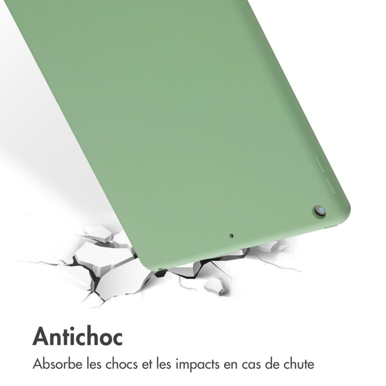 Accezz Liquid Silicone Backcover Apple iPad 9 (2021) 10.2 inch / iPad 8 (2020) 10.2 inch / iPad 7 (2019) 10.2 inch - Lichtgroen - Afbeelding 10