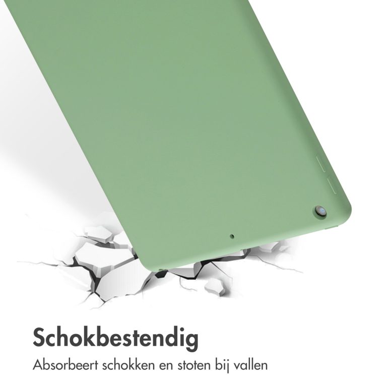 Accezz Liquid Silicone Backcover Apple iPad 9 (2021) 10.2 inch / iPad 8 (2020) 10.2 inch / iPad 7 (2019) 10.2 inch - Lichtgroen - Afbeelding 4