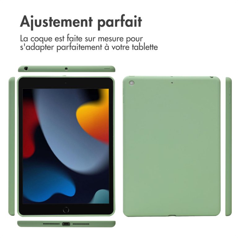 Accezz Liquid Silicone Backcover Apple iPad 9 (2021) 10.2 inch / iPad 8 (2020) 10.2 inch / iPad 7 (2019) 10.2 inch - Lichtgroen - Afbeelding 9
