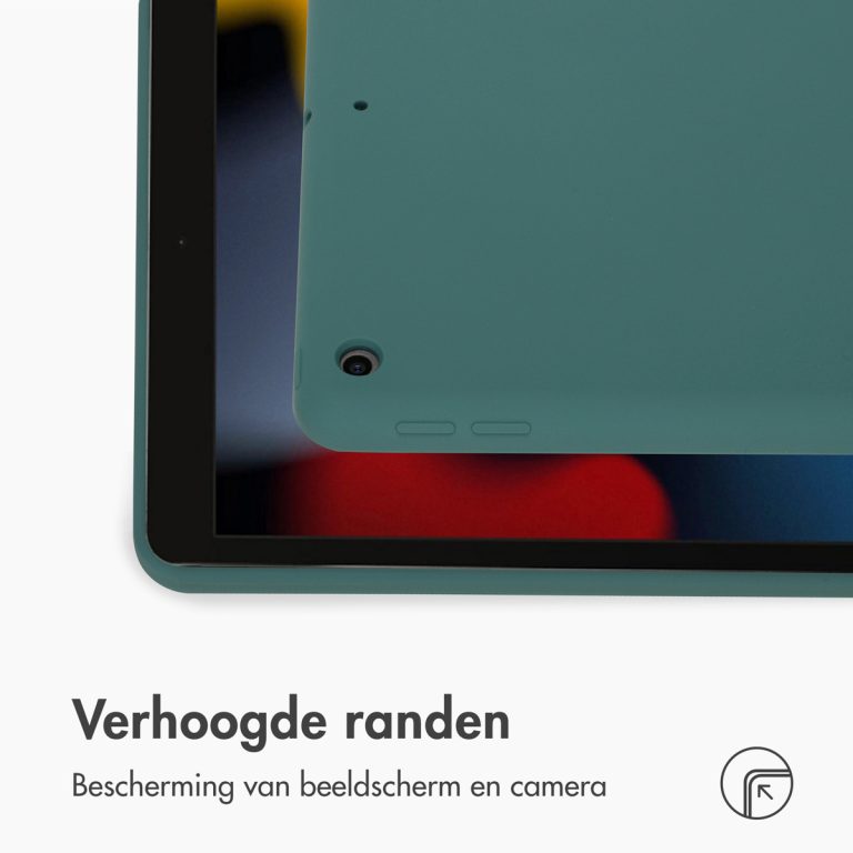 Accezz Liquid Silicone Backcover Apple iPad 9 (2021) 10.2 inch / iPad 8 (2020) 10.2 inch / iPad 7 (2019) 10.2 inch - Donkergroen - Afbeelding 7