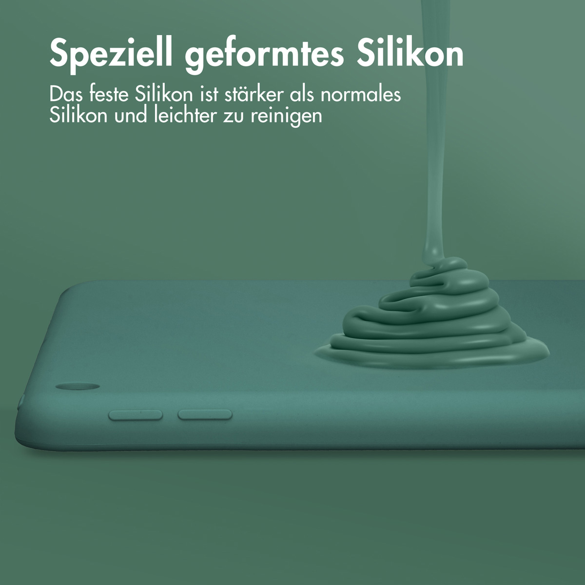 Accezz Liquid Silicone Backcover Apple iPad 9 (2021) 10.2 inch / iPad 8 (2020) 10.2 inch / iPad 7 (2019) 10.2 inch - Donkergroen - Afbeelding 5
