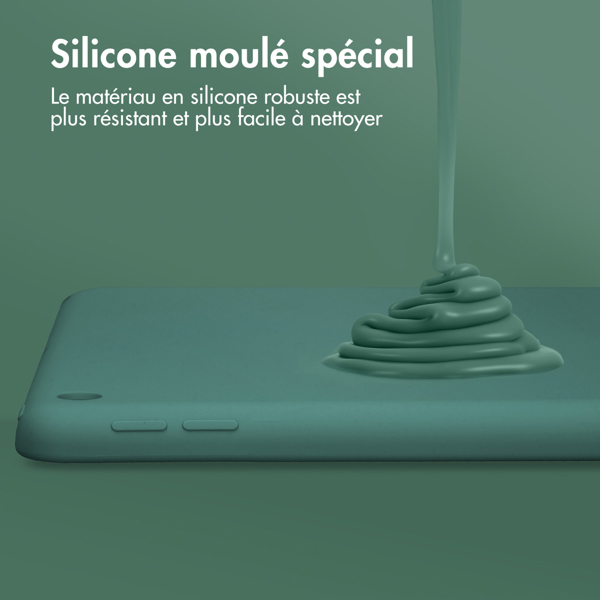 Accezz Liquid Silicone Backcover Apple iPad 9 (2021) 10.2 inch / iPad 8 (2020) 10.2 inch / iPad 7 (2019) 10.2 inch - Donkergroen - Afbeelding 4