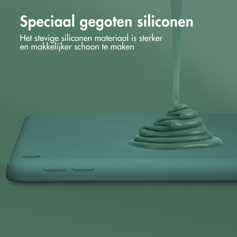 Accezz Liquid Silicone Backcover Apple iPad 9 (2021) 10.2 inch / iPad 8 (2020) 10.2 inch / iPad 7 (2019) 10.2 inch - Donkergroen - Afbeelding 5