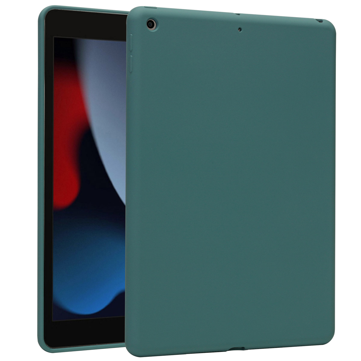 Accezz Liquid Silicone Backcover Apple iPad 9 (2021) 10.2 inch / iPad 8 (2020) 10.2 inch / iPad 7 (2019) 10.2 inch – Donkergroen
