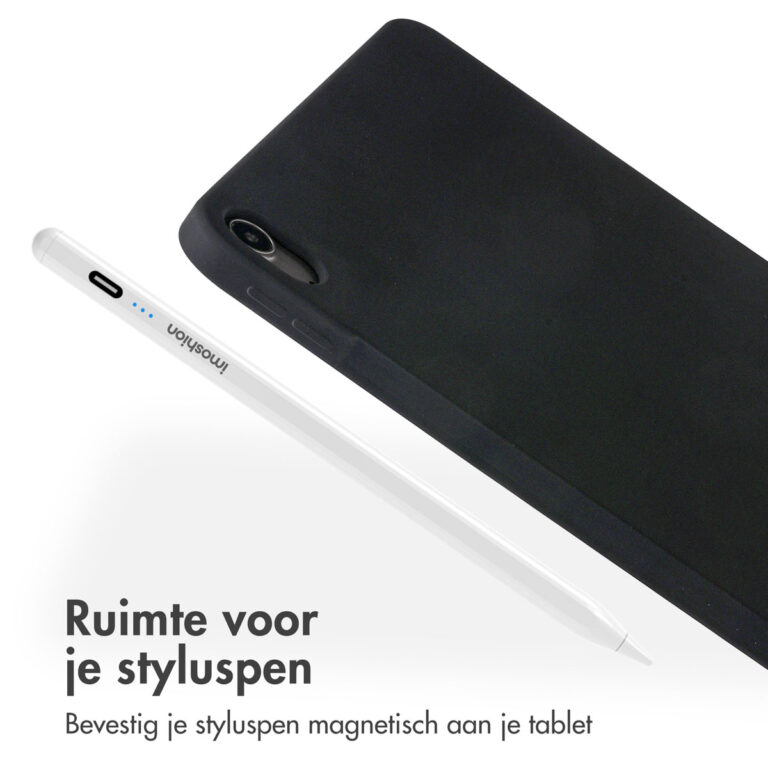 Accezz Liquid Silicone Backcover met penhouder Apple iPad Air 11 inch (2025) M3 / (2024) M2 / Air 5 (2022) / Air 4 (2020) - Zwart - Afbeelding 7