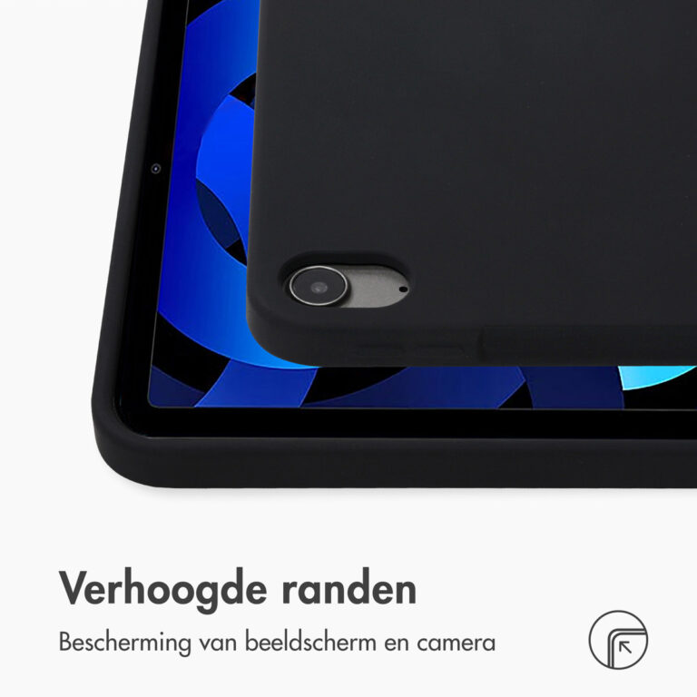 Accezz Liquid Silicone Backcover met penhouder Apple iPad Air 11 inch (2025) M3 / (2024) M2 / Air 5 (2022) / Air 4 (2020) - Zwart - Afbeelding 6