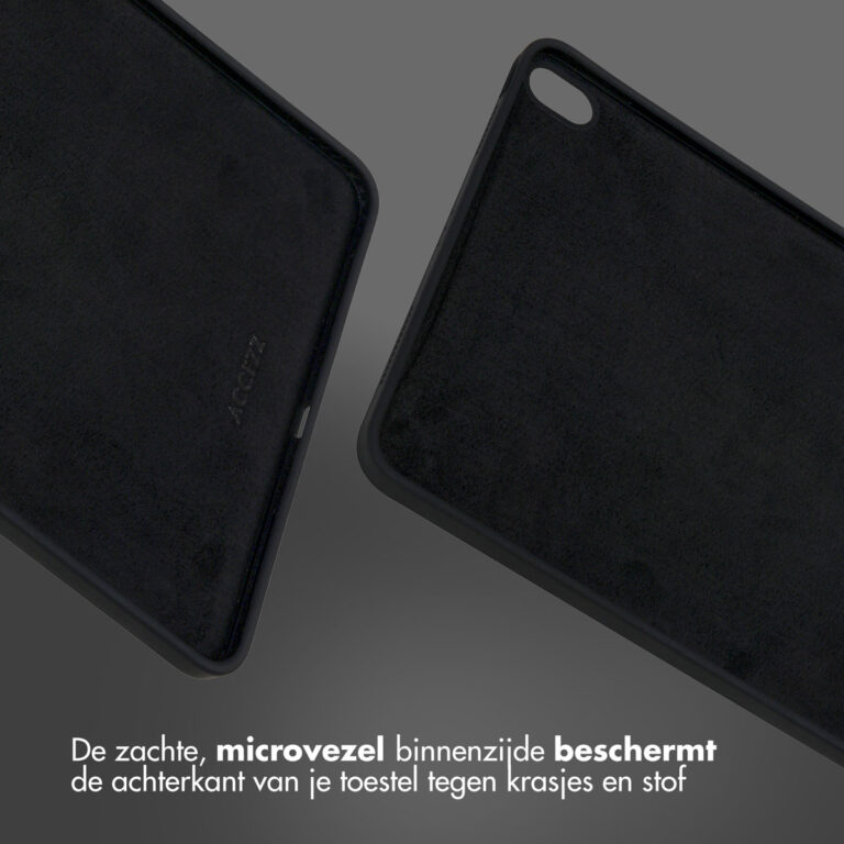 Accezz Liquid Silicone Backcover met penhouder Apple iPad Air 11 inch (2025) M3 / (2024) M2 / Air 5 (2022) / Air 4 (2020) - Zwart - Afbeelding 5