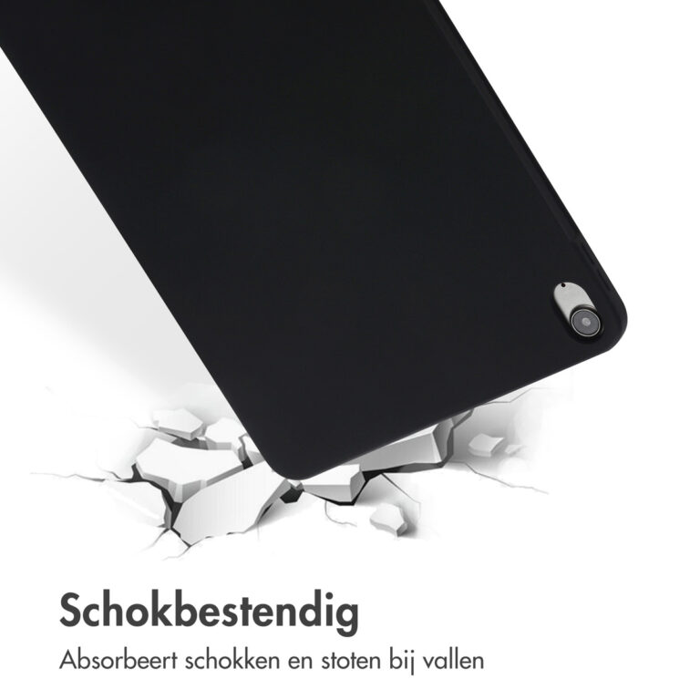 Accezz Liquid Silicone Backcover met penhouder Apple iPad Air 11 inch (2025) M3 / (2024) M2 / Air 5 (2022) / Air 4 (2020) - Zwart - Afbeelding 3