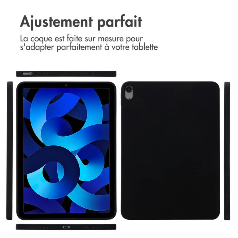Accezz Liquid Silicone Backcover met penhouder Apple iPad Air 11 inch (2025) M3 / (2024) M2 / Air 5 (2022) / Air 4 (2020) - Zwart - Afbeelding 9