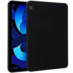 Accezz Liquid Silicone Backcover met penhouder Apple iPad Air 11 inch (2025) M3 / (2024) M2 / Air 5 (2022) / Air 4 (2020) - Zwart