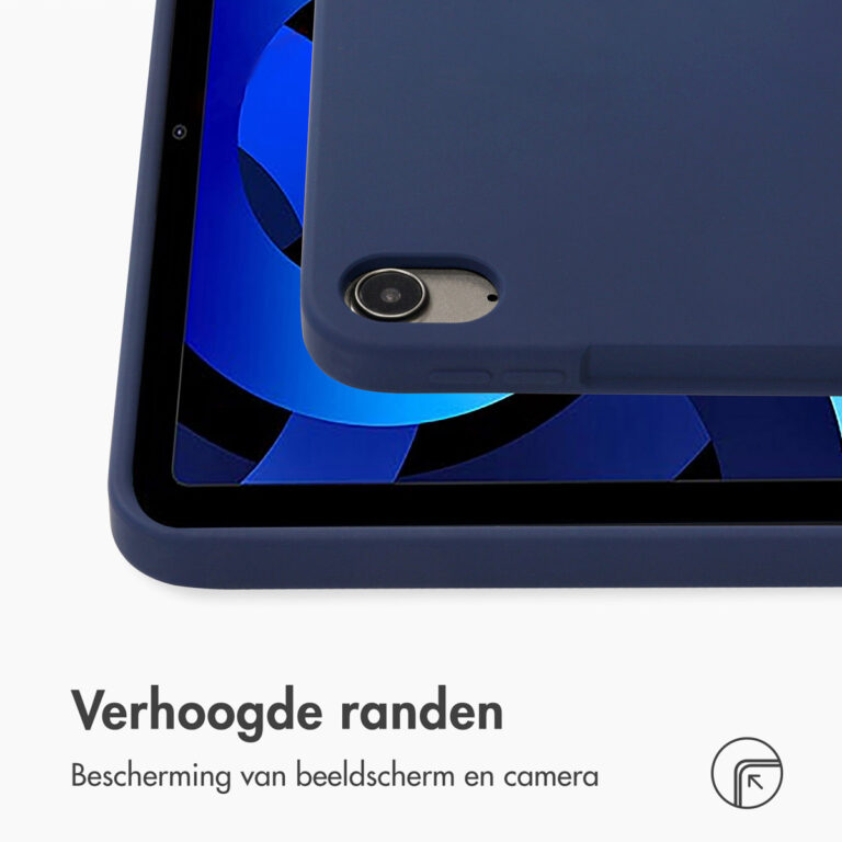 Accezz Liquid Silicone Backcover met penhouder Apple iPad Air 11 inch (2025) M3 / (2024) M2 / Air 5 (2022) / Air 4 (2020) - Donkerblauw - Afbeelding 9