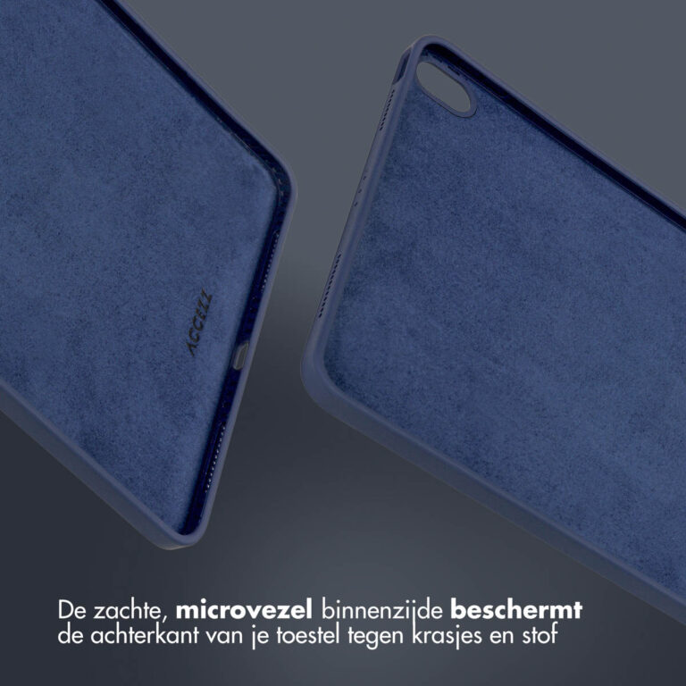 Accezz Liquid Silicone Backcover met penhouder Apple iPad Air 11 inch (2025) M3 / (2024) M2 / Air 5 (2022) / Air 4 (2020) - Donkerblauw - Afbeelding 10