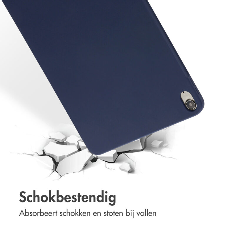 Accezz Liquid Silicone Backcover met penhouder Apple iPad Air 11 inch (2025) M3 / (2024) M2 / Air 5 (2022) / Air 4 (2020) - Donkerblauw - Afbeelding 6