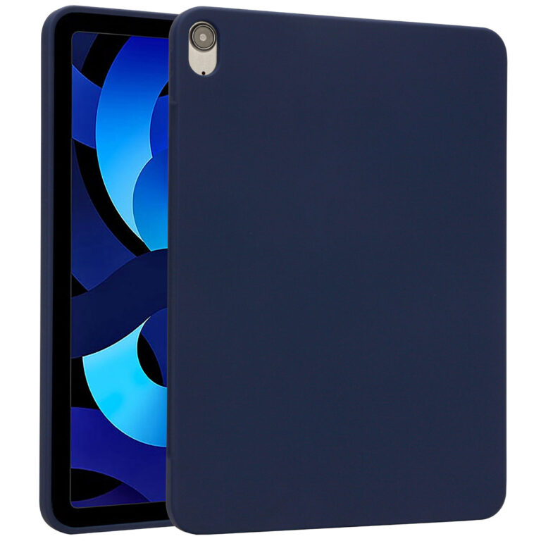 Accezz Liquid Silicone Backcover met penhouder Apple iPad Air 11 inch (2025) M3 / (2024) M2 / Air 5 (2022) / Air 4 (2020) - Donkerblauw - Afbeelding 4