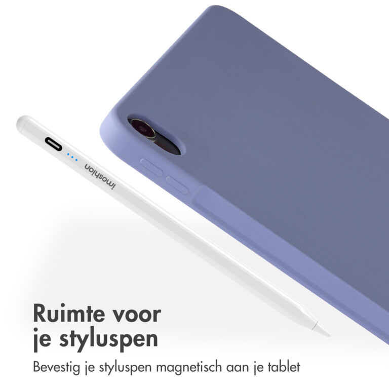 Accezz Liquid Silicone Backcover met penhouder Apple iPad Air 11 inch (2025) M3 / (2024) M2 / Air 5 (2022) / Air 4 (2020) - Lila - Afbeelding 10