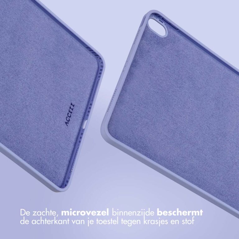 Accezz Liquid Silicone Backcover met penhouder Apple iPad Air 11 inch (2025) M3 / (2024) M2 / Air 5 (2022) / Air 4 (2020) - Lila - Afbeelding 8