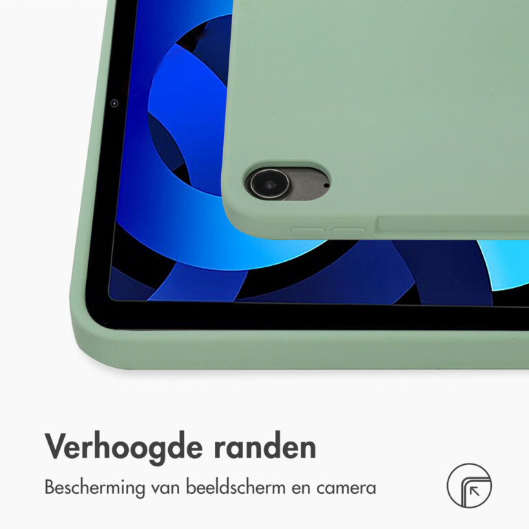 Accezz Liquid Silicone Backcover met penhouder Apple iPad Air 11 inch (2025) M3 / (2024) M2 / Air 5 (2022) / Air 4 (2020) - Lichtgroen - Afbeelding 10