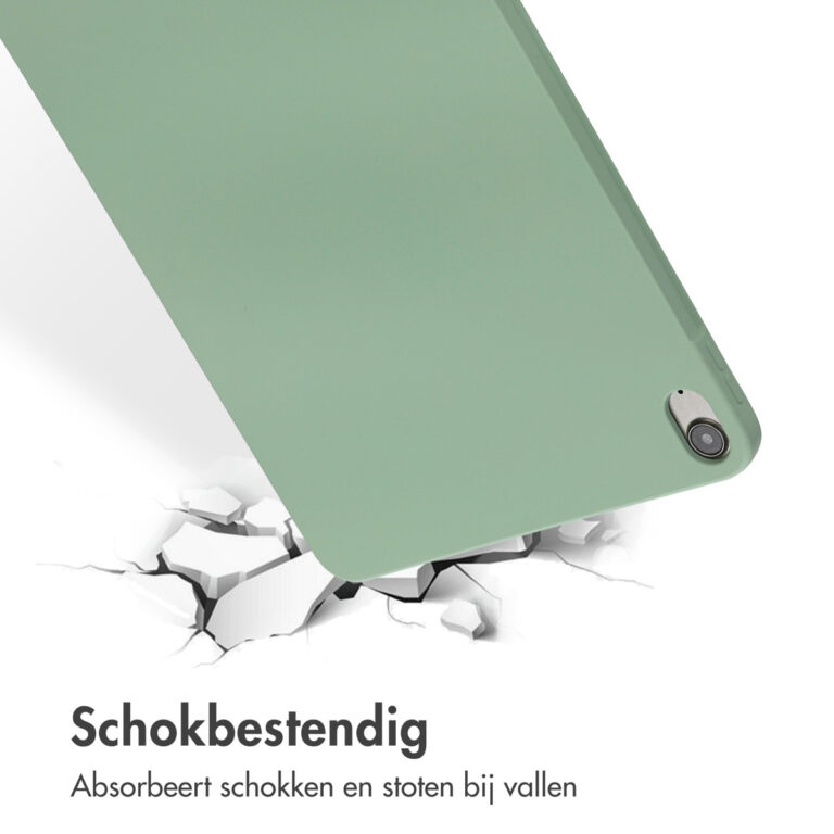 Accezz Liquid Silicone Backcover met penhouder Apple iPad Air 11 inch (2025) M3 / (2024) M2 / Air 5 (2022) / Air 4 (2020) - Lichtgroen - Afbeelding 6