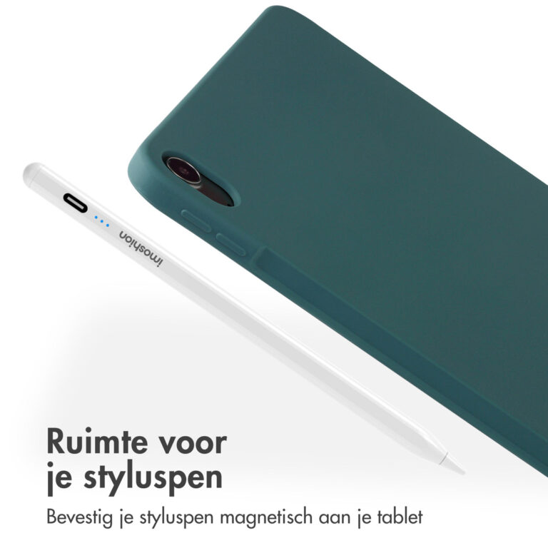 Accezz Liquid Silicone Backcover met penhouder Apple iPad Air 11 inch (2025) M3 / (2024) M2 / Air 5 (2022) / Air 4 (2020) - Donkergroen - Afbeelding 10