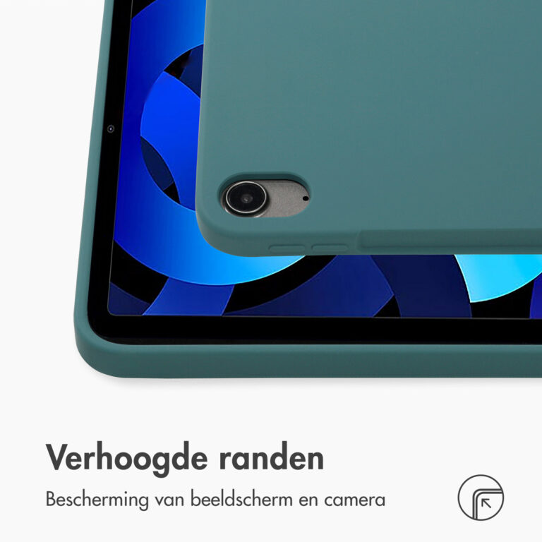 Accezz Liquid Silicone Backcover met penhouder Apple iPad Air 11 inch (2025) M3 / (2024) M2 / Air 5 (2022) / Air 4 (2020) - Donkergroen - Afbeelding 9
