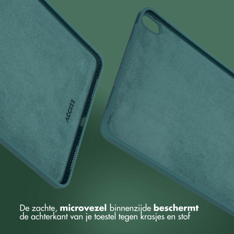 Accezz Liquid Silicone Backcover met penhouder Apple iPad Air 11 inch (2025) M3 / (2024) M2 / Air 5 (2022) / Air 4 (2020) - Donkergroen - Afbeelding 8