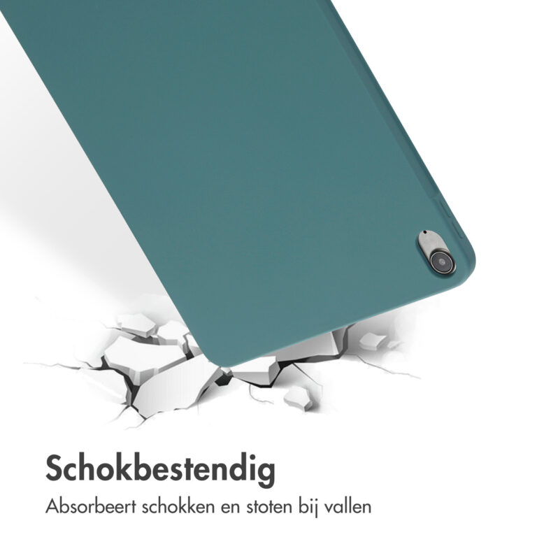 Accezz Liquid Silicone Backcover met penhouder Apple iPad Air 11 inch (2025) M3 / (2024) M2 / Air 5 (2022) / Air 4 (2020) - Donkergroen - Afbeelding 6