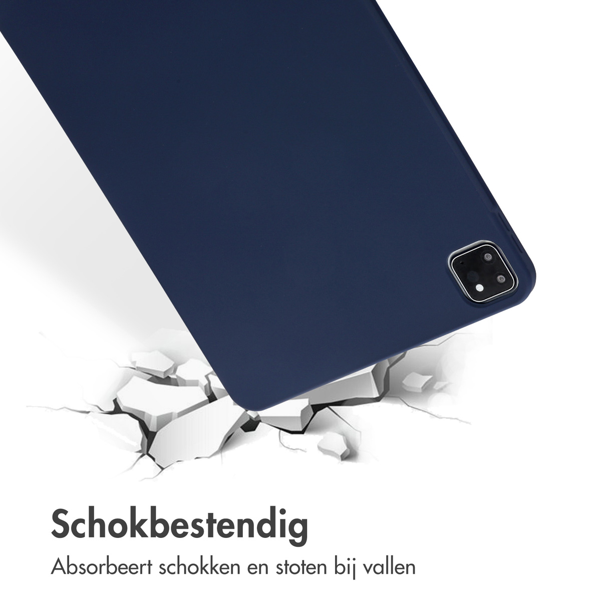 Accezz Liquid Silicone Backcover met penhouder Apple iPad Pro 11 (2022 / 2021 / 2020 / 2018) - Donkerblauw - Afbeelding 10