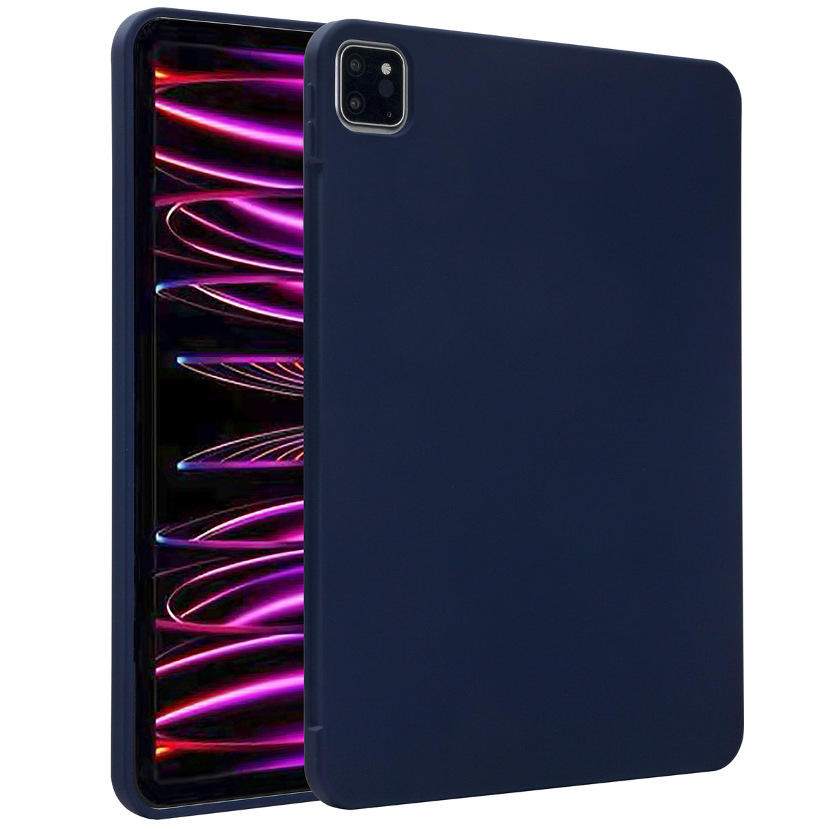 Accezz Liquid Silicone Backcover met penhouder Apple iPad Pro 11 (2022 / 2021 / 2020 / 2018) - Donkerblauw - Afbeelding 3