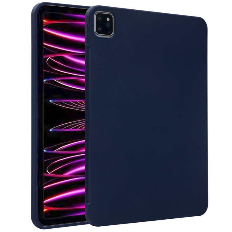 Accezz Liquid Silicone Backcover met penhouder Apple iPad Pro 11 (2022 / 2021 / 2020 / 2018) - Donkerblauw - Afbeelding 7
