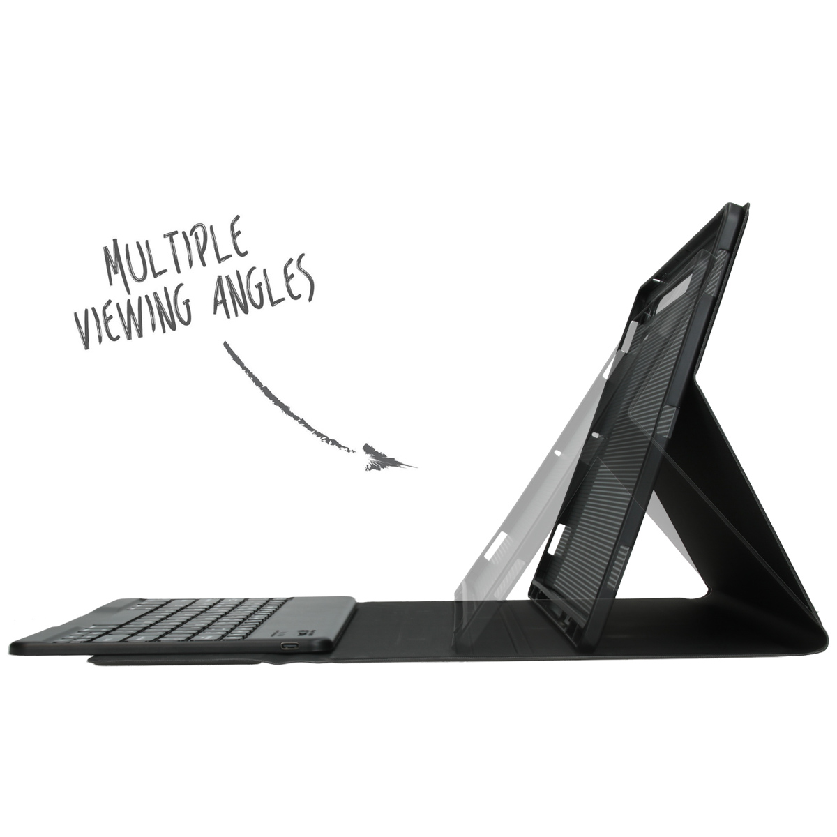 Accezz QWERTY Bluetooth Keyboard Bookcase Samsung Galaxy Tab S9 Ultra 14.6 inch - Zwart - Afbeelding 2