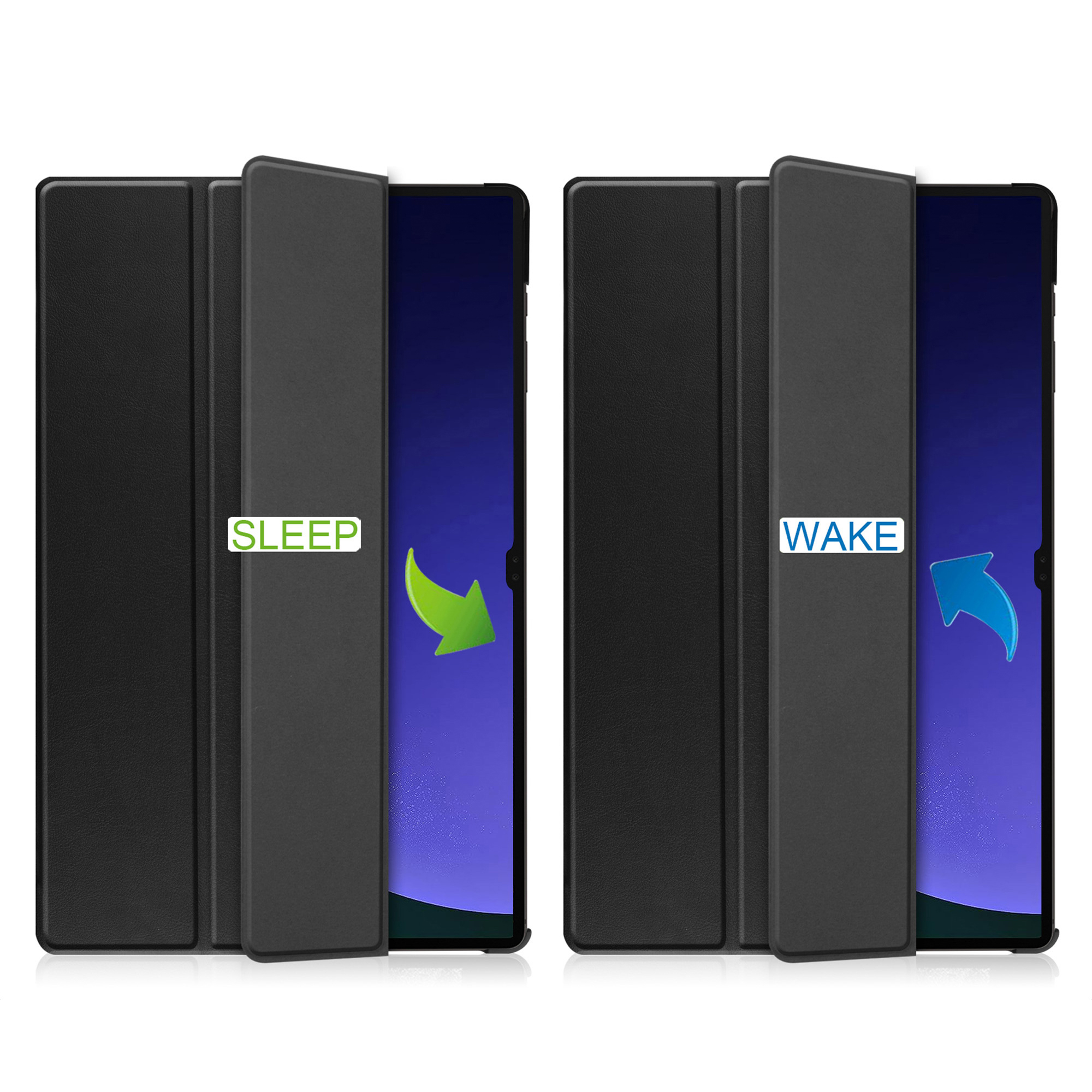 Accezz Trifold Bookcase Samsung Galaxy Tab S10 Plus / Tab S9 Plus - Zwart - Afbeelding 8