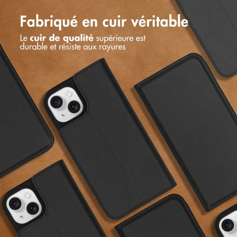 Accezz Premium Leather Slim Bookcase Apple iPhone 15 - Zwart - Afbeelding 10