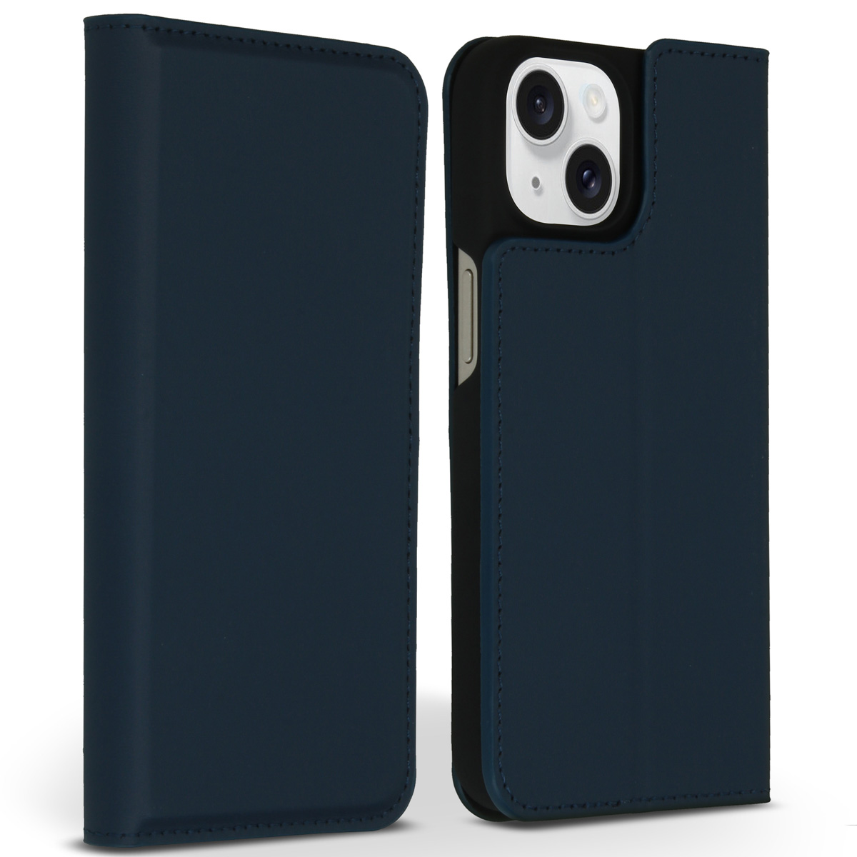 Accezz Premium Leather Slim Bookcase Apple iPhone 15 - Donkerblauw - Afbeelding 6