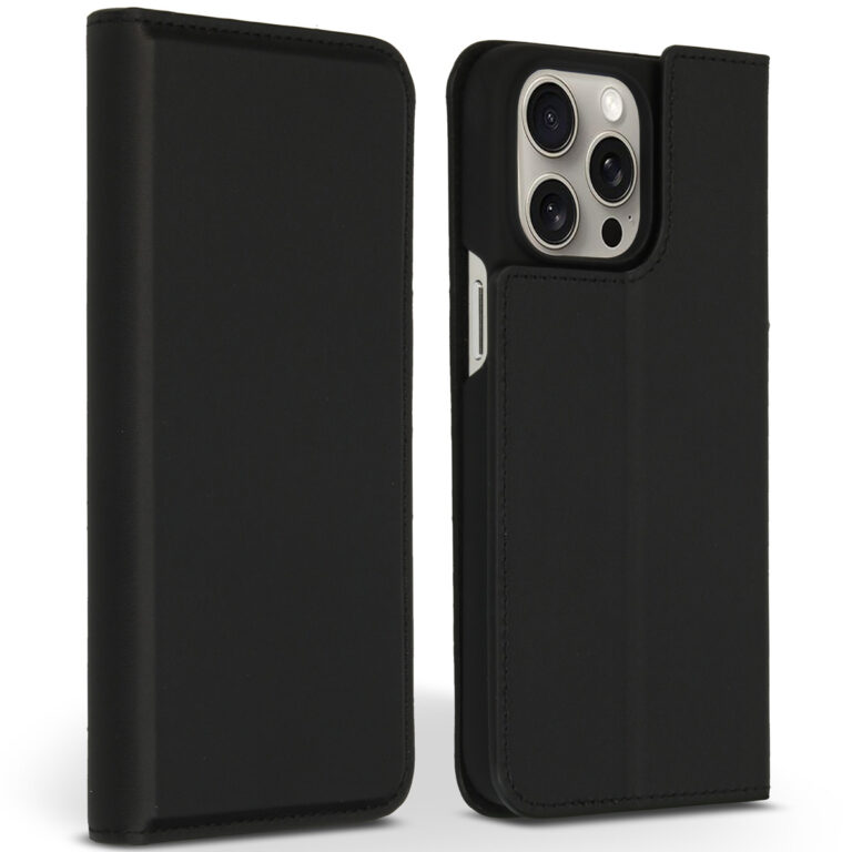 Accezz Premium Leather Slim Bookcase Apple iPhone 15 Pro Max - Zwart - Afbeelding 5