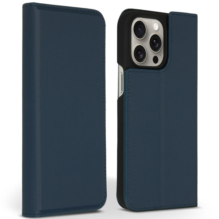 Accezz Premium Leather Slim Bookcase Apple iPhone 15 Pro Max - Donkerblauw - Afbeelding 6